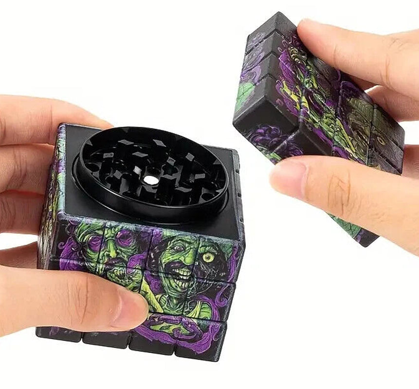 2.5 Inches Creative Square Grinder, Cheech & Chong Are Zombies Holding Joint