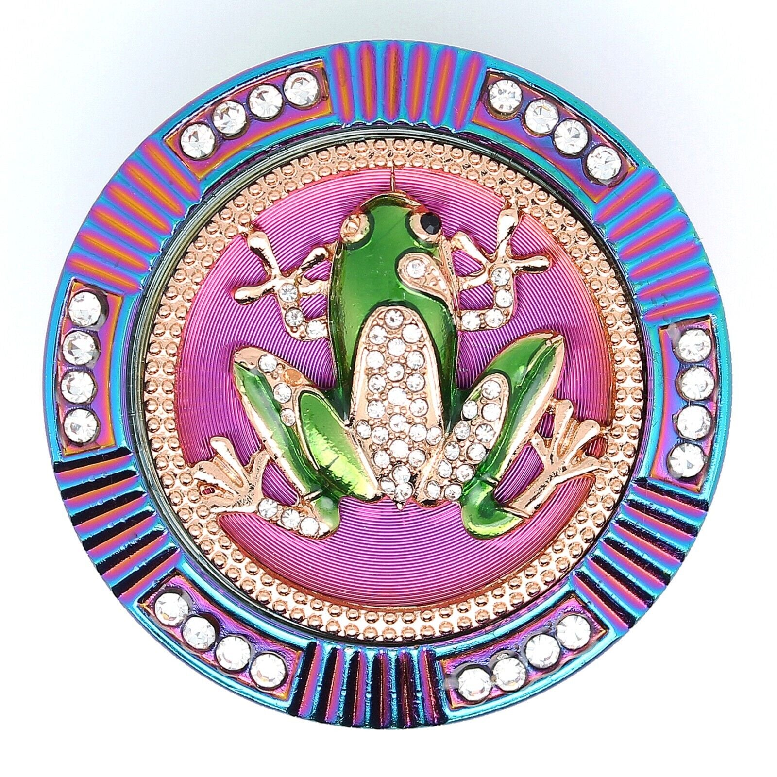 2.5" 64Mm Zinc Alloy Grinder Heavy Large 4 Pcs Rainbow Frog Rhinestone Grinders