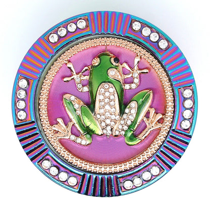 2.5" 64Mm Zinc Alloy Grinder Heavy Large 4 Pcs Rainbow Frog Rhinestone Grinders