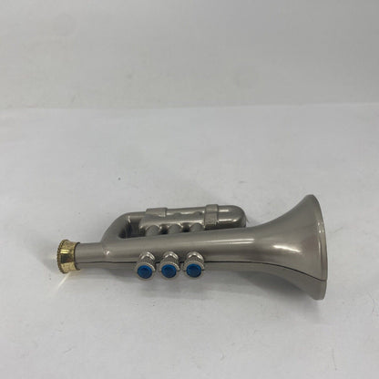 Unique Vintage Novelty Torch Lighter Metal Trumpet Shaped Butane 3.5" Taupe