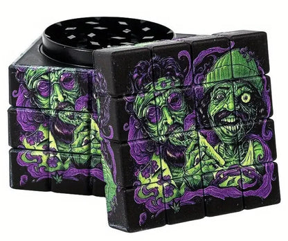 2.5 Inches Creative Square Grinder, Cheech & Chong Are Zombies Holding Joint