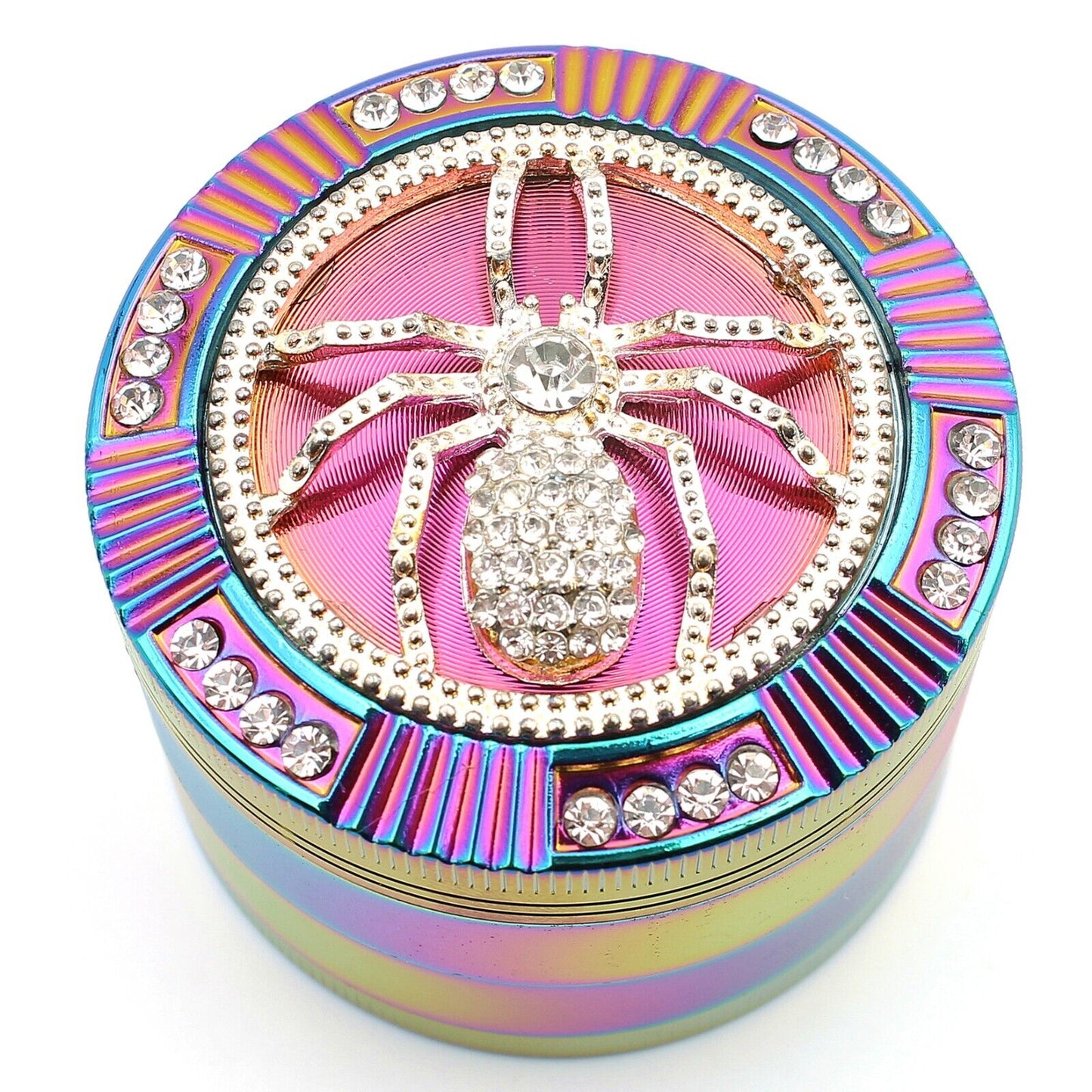 2.5" 64Mm Zinc Alloy Grinder Heavy Large Rainbow Spider Rhinestone Grinders