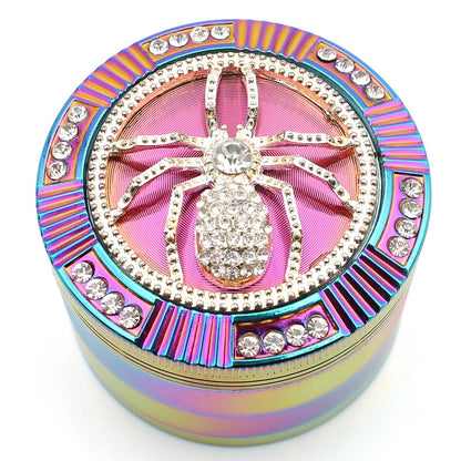 2.5" 64Mm Zinc Alloy Grinder Heavy Large Rainbow Spider Rhinestone Grinders