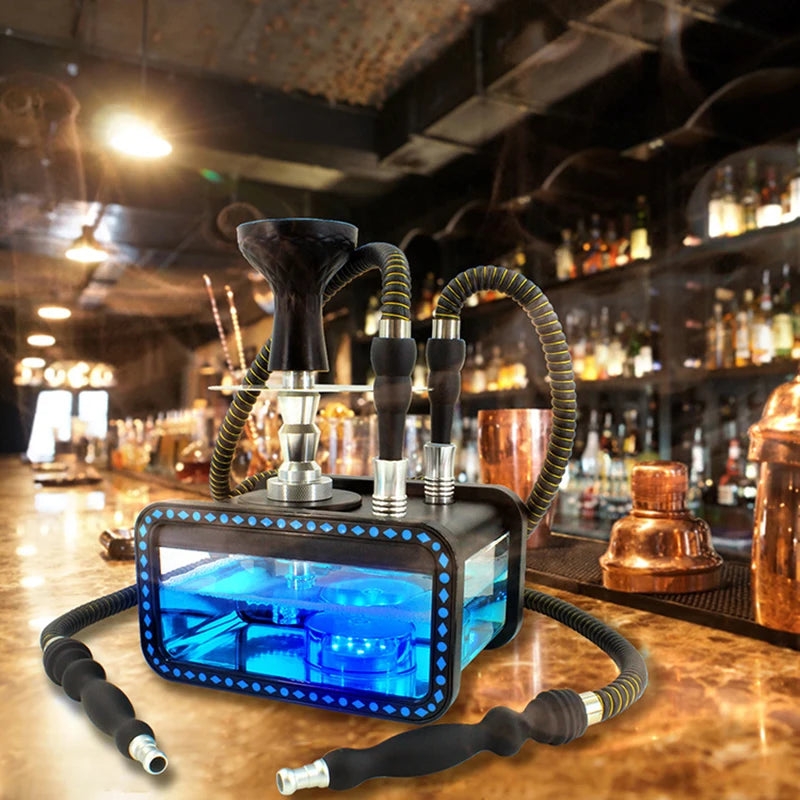 Micro 2 Hose Hookah Set (Travel bag+LED light)