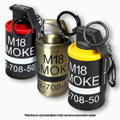*METAL* Butane "LIGHTER" 3.5" FAKE Tactical YELLOW Grenade NO Smoke Torch Flame