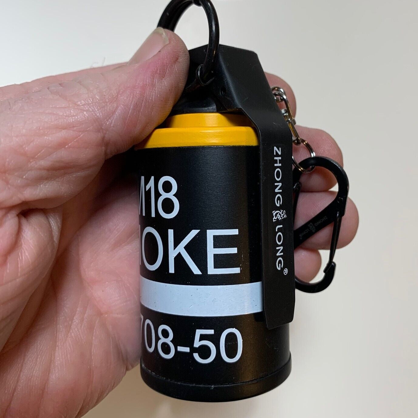 *METAL* Butane "LIGHTER" 3.5" FAKE Tactical YELLOW Grenade NO Smoke Torch Flame