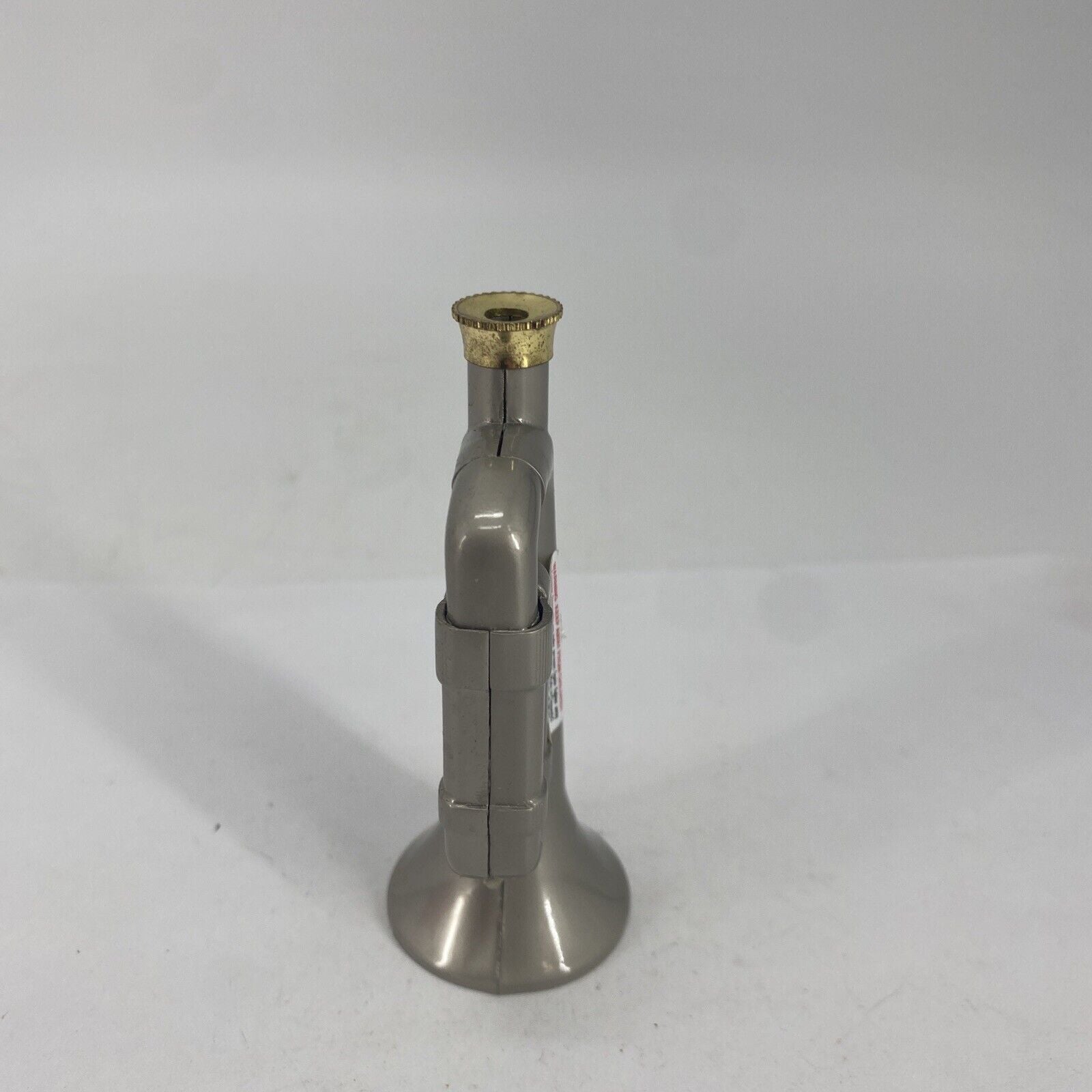 Unique Vintage Novelty Torch Lighter Metal Trumpet Shaped Butane 3.5" Taupe