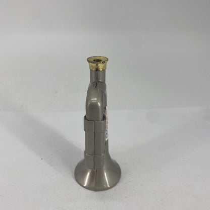 Unique Vintage Novelty Torch Lighter Metal Trumpet Shaped Butane 3.5" Taupe