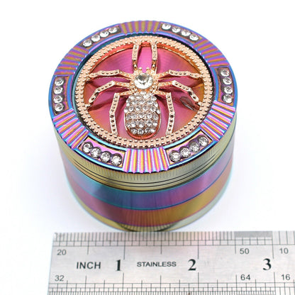 2.5" 64Mm Zinc Alloy Grinder Heavy Large Rainbow Spider Rhinestone Grinders