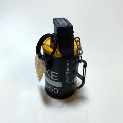 *METAL* Butane "LIGHTER" 3.5" FAKE Tactical YELLOW Grenade NO Smoke Torch Flame