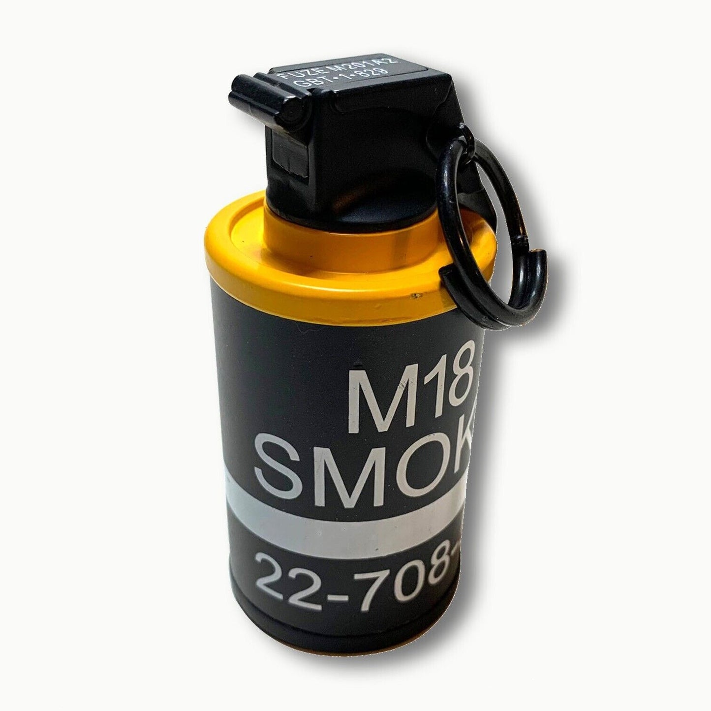 *METAL* Butane "LIGHTER" 3.5" FAKE Tactical YELLOW Grenade NO Smoke Torch Flame