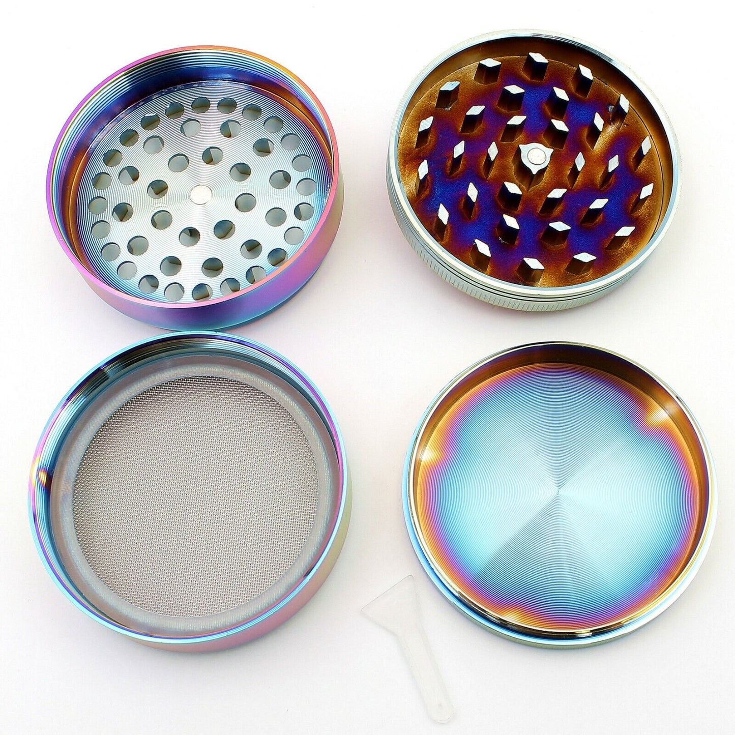 2.5" 64Mm Zinc Alloy Grinder Heavy Large Rainbow Spider Rhinestone Grinders