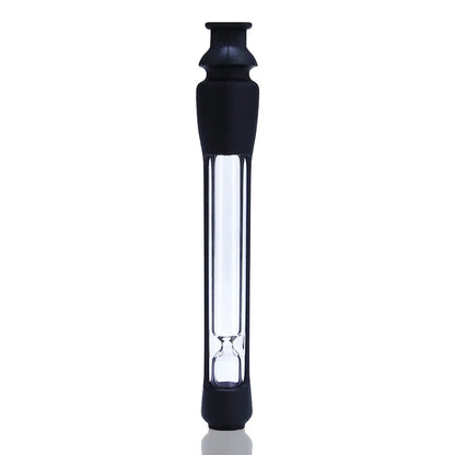 Durable Dry Herb Smoking Glass Pipe Tobacco Tube Transparent Cigar Holder with Silicone Sleeve