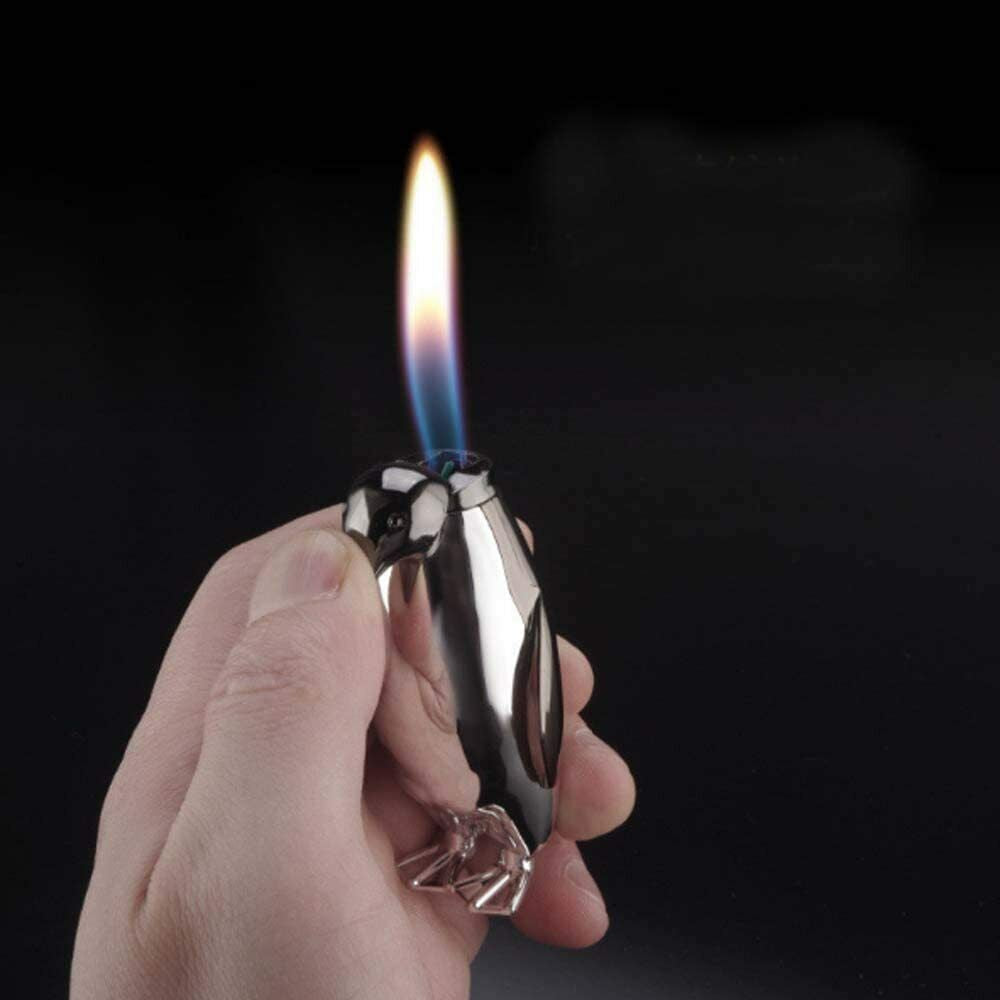 Refillable Novelty Butane Cigarette Lighter - Funny Unique Cute Kawaii Penguin