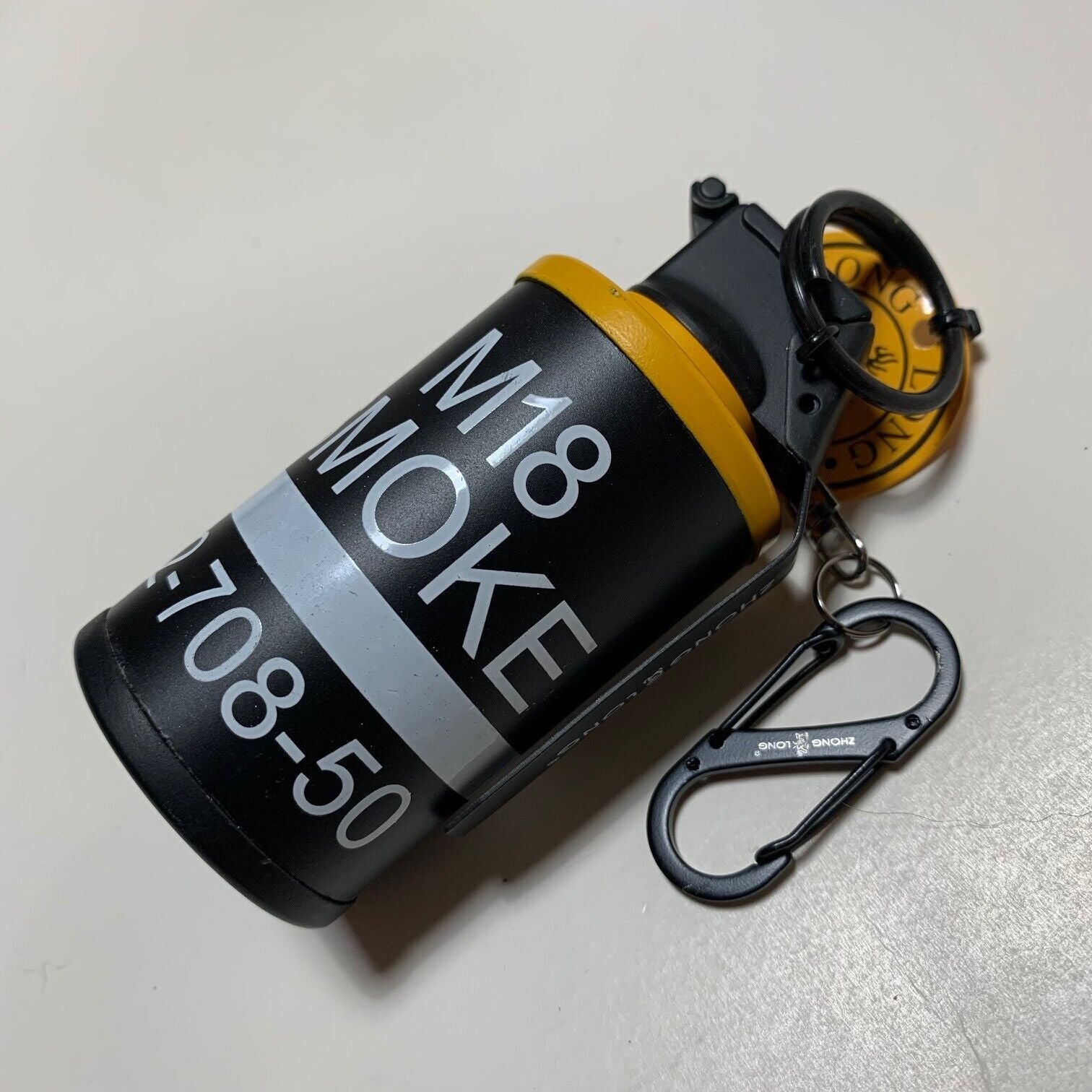 *METAL* Butane "LIGHTER" 3.5" FAKE Tactical YELLOW Grenade NO Smoke Torch Flame