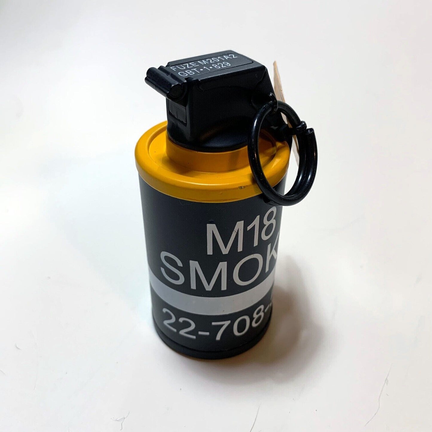 *METAL* Butane "LIGHTER" 3.5" FAKE Tactical YELLOW Grenade NO Smoke Torch Flame