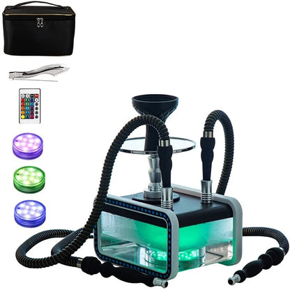 Micro 2 Hose Hookah Set (Travel bag+LED light)