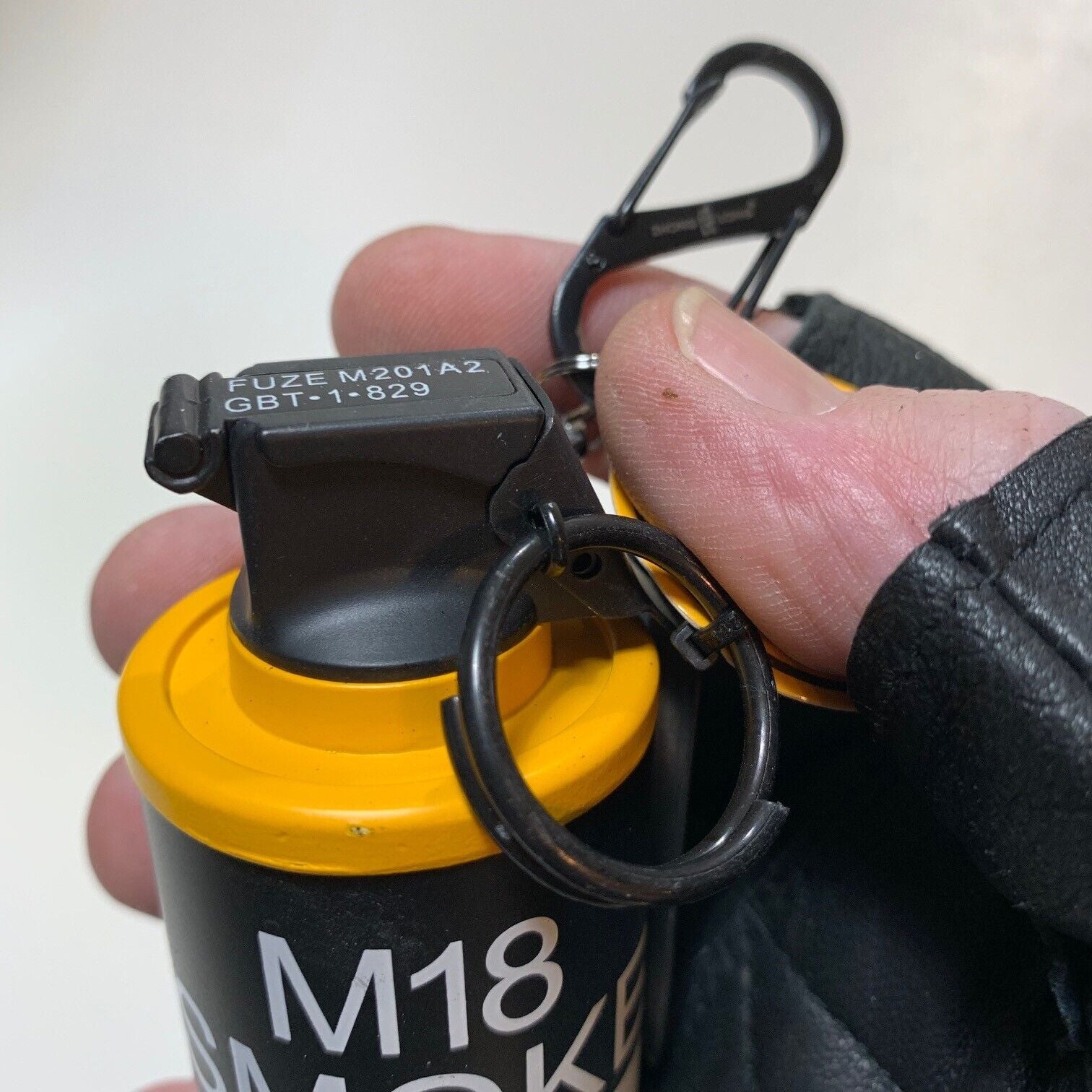 *METAL* Butane "LIGHTER" 3.5" FAKE Tactical YELLOW Grenade NO Smoke Torch Flame