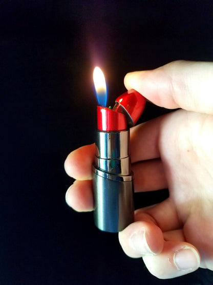 Refillable Novelty Butane Cigarette Gas Lighter - Funny Unique Lipstick Mom Gift