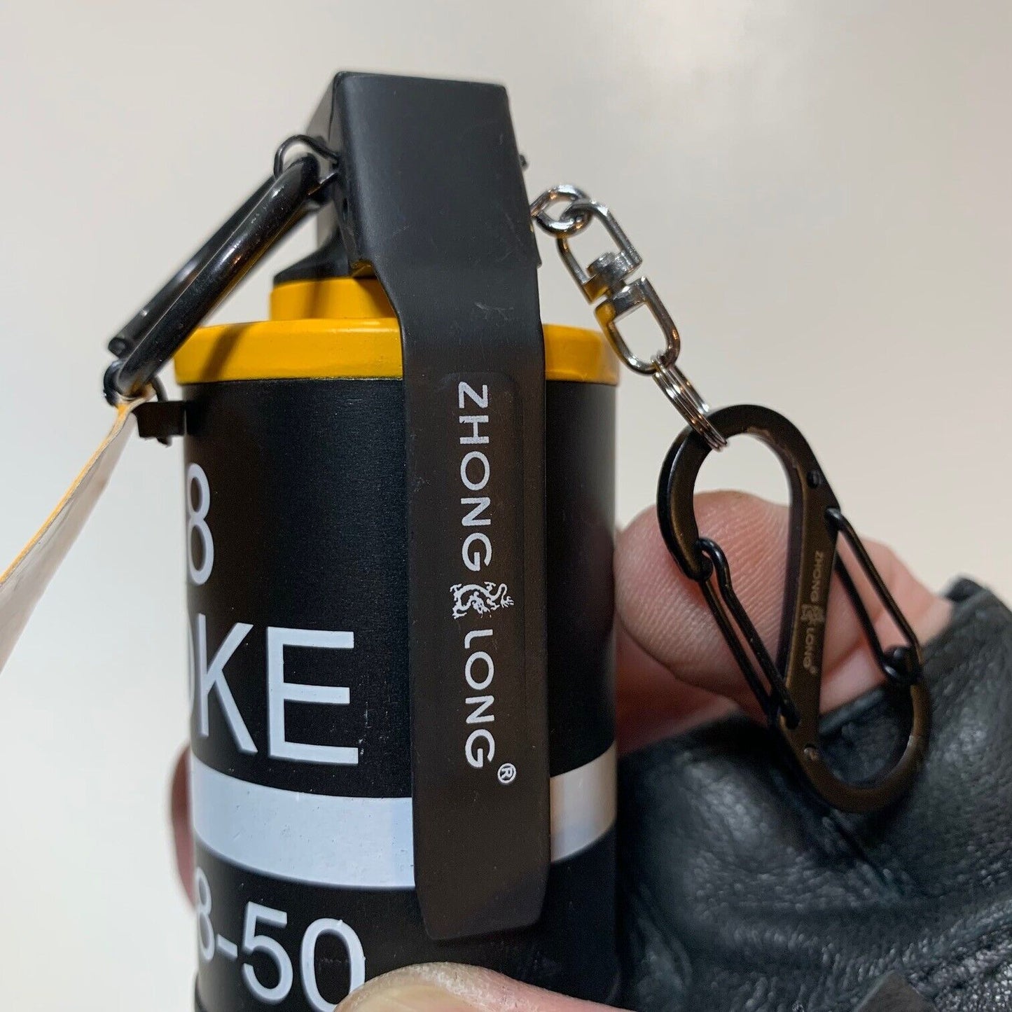 *METAL* Butane "LIGHTER" 3.5" FAKE Tactical YELLOW Grenade NO Smoke Torch Flame