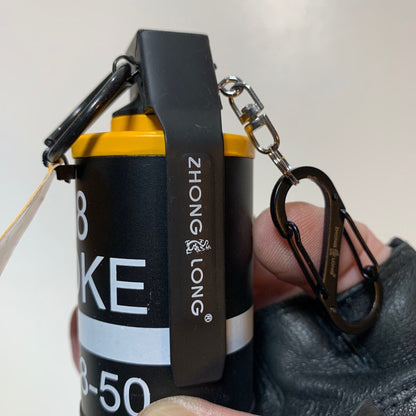 *METAL* Butane "LIGHTER" 3.5" FAKE Tactical YELLOW Grenade NO Smoke Torch Flame